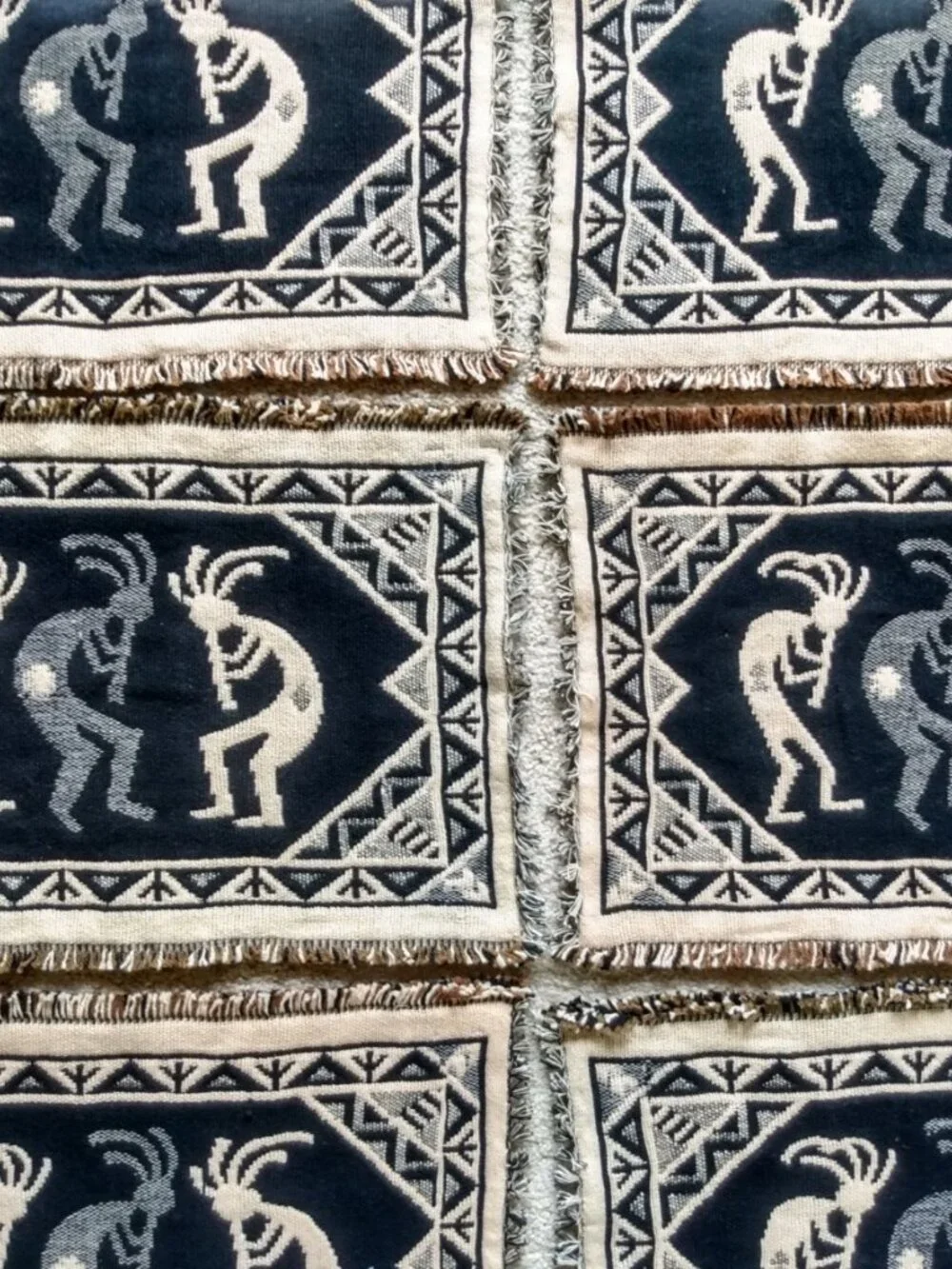 Southwestern Cotton Placemats Set of 6 Kokopelli Geometric Tapestry NWOT New 19